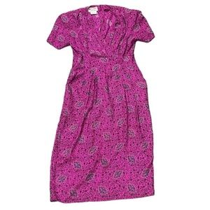 Vintage Maggie London by Jeannene Booher Pink Floral Silk Dress
